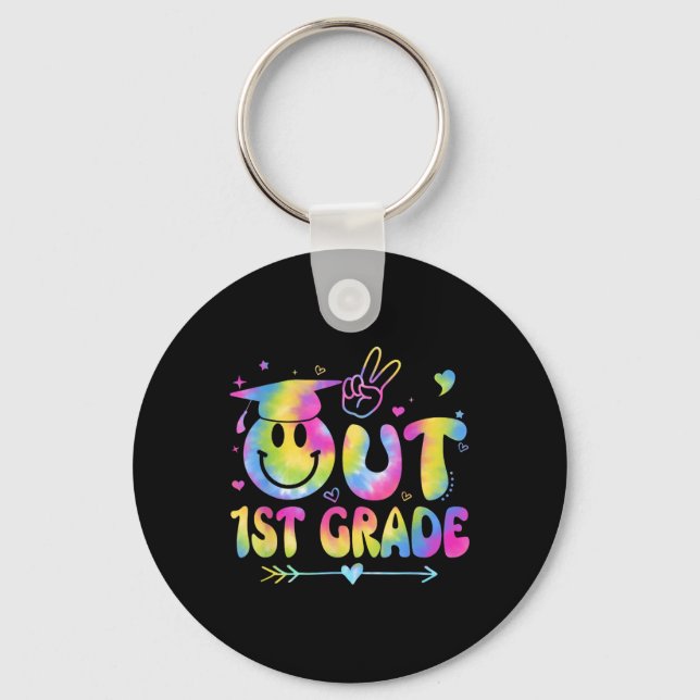 Peace Out 3rd Grade Cl Of 2025 Goodbye Graduation  Keychain (Front)