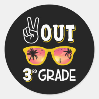 Peace Out 3Rd Grade For 3Rd Grade Graduation Classic Round Sticker