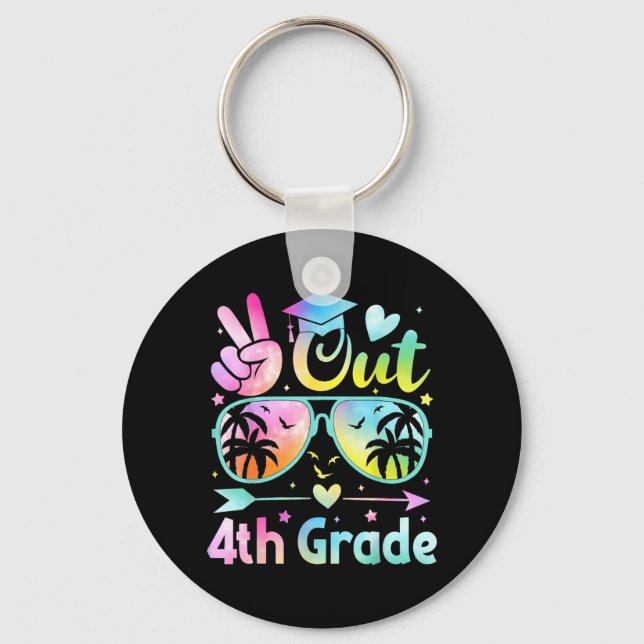 Peace Out 4th Grade Hello Summer Last Day Of Keychain (Front)