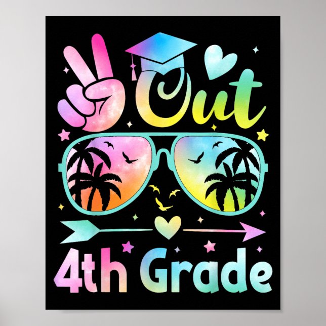 Peace Out 4th Grade Hello Summer Last Day Of Poster (Front)