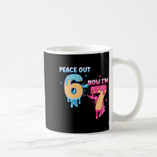 Peace Out 6 Now I'm 7 Ice Cream Drip 7th Birthday  Coffee Mug