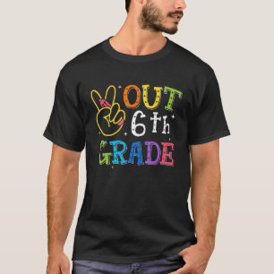 Peace Out 6th Grade Last Day of School Teacher Kid T-Shirt