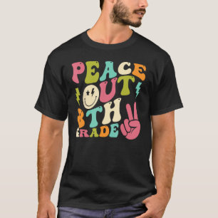 Peace Out 8th Grade Groovy Graduation Last Day of  T-Shirt