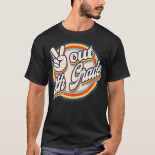 Peace Out 8th Grade Retro Graduation Class Of 2022 T-Shirt