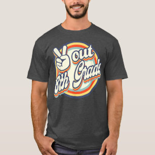 Peace Out 8th Grade Retro Graduation Class Of 2022 T-Shirt