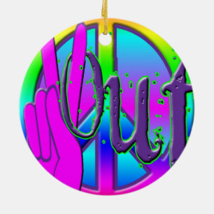 PEACE OUT CERAMIC ORNAMENT