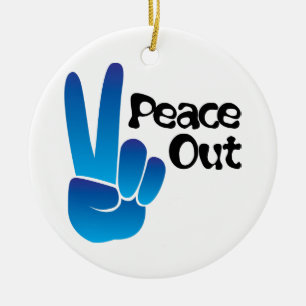 Peace Out Ceramic Ornament