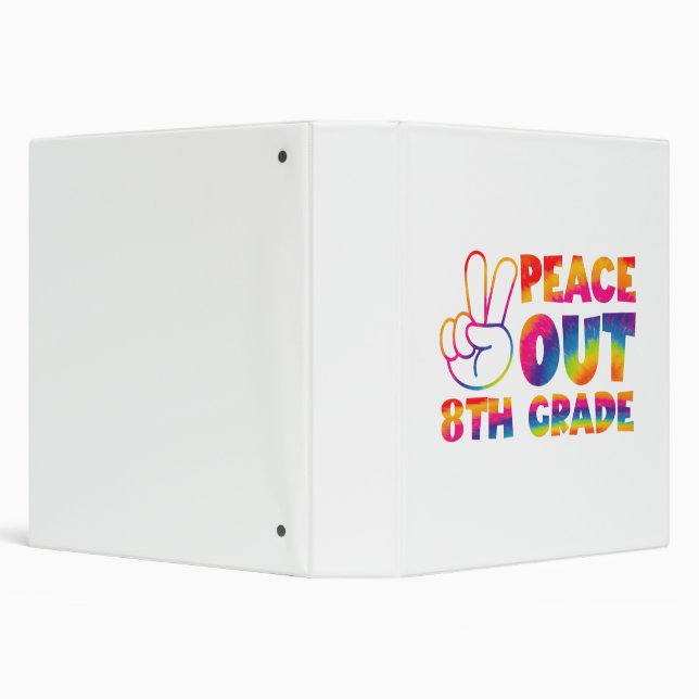 Peace Out Eighth Grade Tie Dye Last Day 8th Grade  Binder (Background)