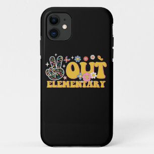 Peace Out Elementary Groovy Last Day Of School iPhone 11 Case