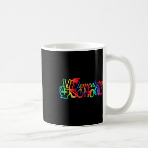 Peace Out Elementary School Back To School Tie Dye Coffee Mug