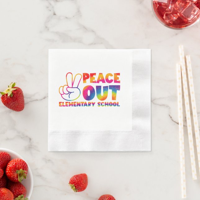 Peace Out Elementary School Tie Dye Last Day  Napkin (Insitu)