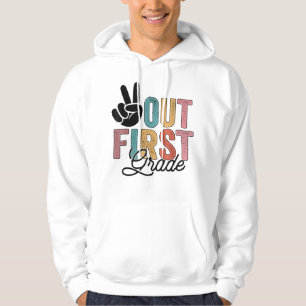 Peace Out First Grade Last Day Of School 2022 Grad Hoodie