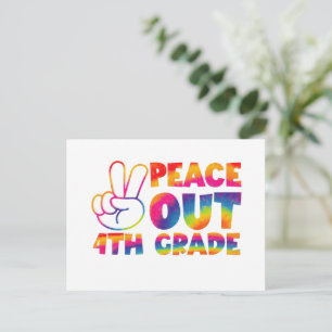 Peace Out Fourth Grade Tie Dye Last Day 4th Grade  Postcard