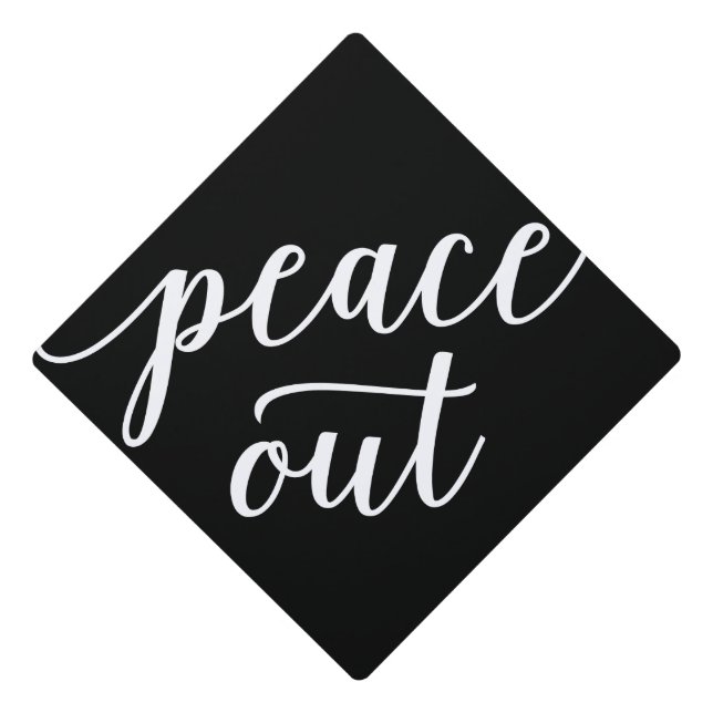 Peace Out Graduation Cap Topper (Front)