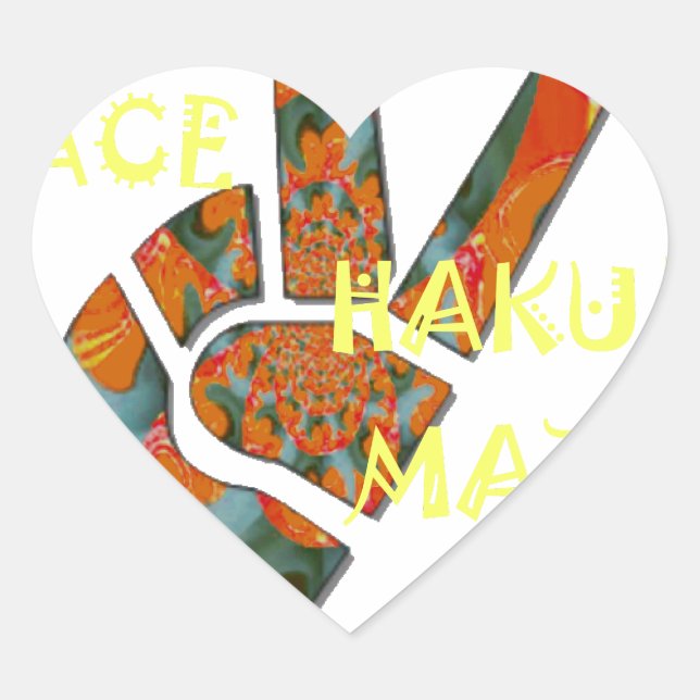 Peace Out: Hakuna Matata Vibes Sign Heart Sticker (Front)