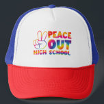 Peace Out High School Tie Dye Last Day Of School Trucker Hat<br><div class="desc">Peace Out High School Tie Dye Last Day Of School</div>