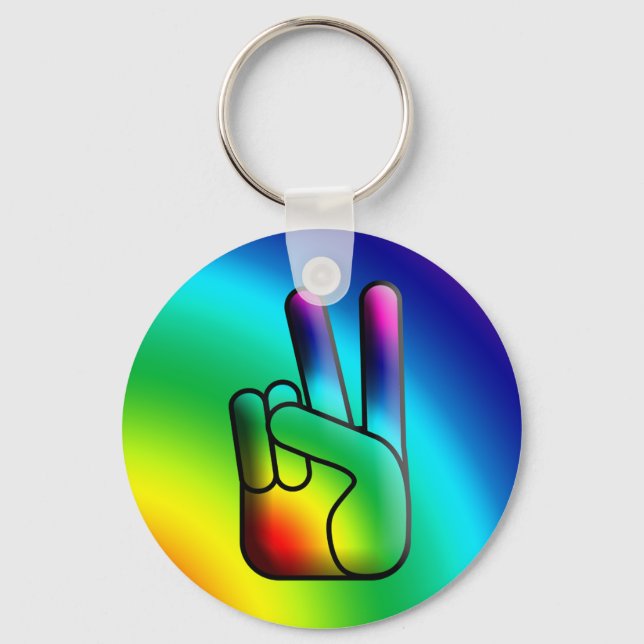 Peace Out Hippie Keychain (Front)