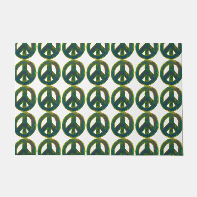 Peace Out in Greens Doormat (Front)