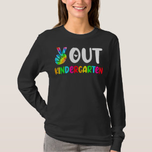 Peace Out Kindergarten Grade Tie Dye Graduation Sc T-Shirt