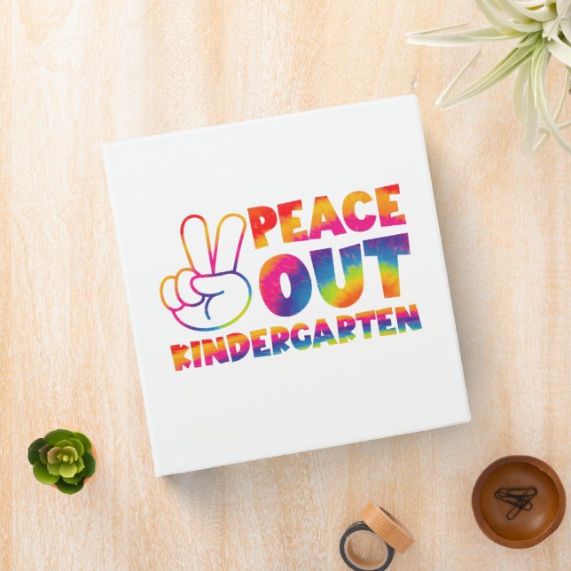 Peace Out Kindergarten Tie Dye Last Day Of School Binder (In Situ)