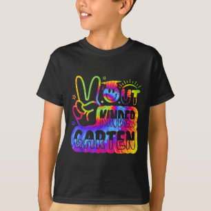 Peace Out Kindergarten Tie Dye Last Day Of School T-Shirt