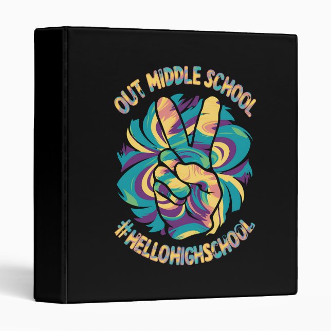 Peace Out Middle Hello High School School Tie Dye  Binder (Front/Spine)