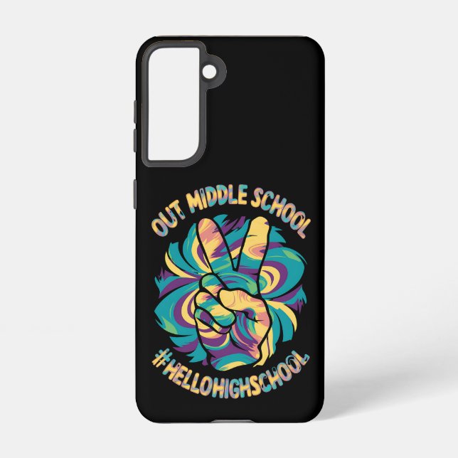 Peace Out Middle Hello High School School Tie Dye  Samsung Galaxy S21 Case (Back)