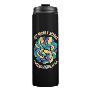 Peace Out Middle Hello High School School Tie Dye Thermal Tumbler