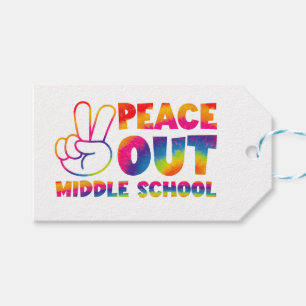 Peace Out Middle School Tie Dye Last Day Of School Gift Tags