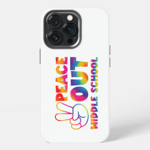 Peace Out Middle School Tie Dye Last Day Of School iPhone 13 Pro Case