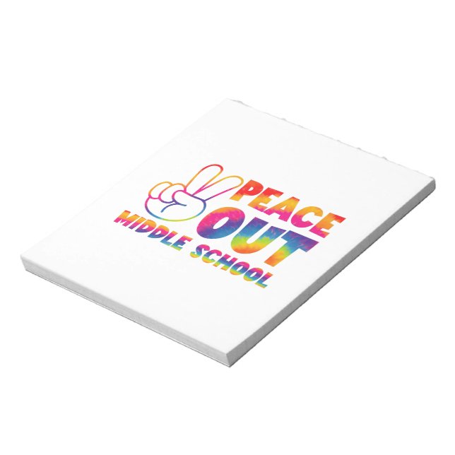 Peace Out Middle School Tie Dye Last Day Of School Notepad (Rotated)