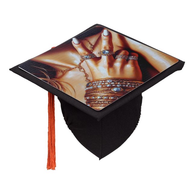 Peace Out! Original Art Graduation Cap Topper (Angled)