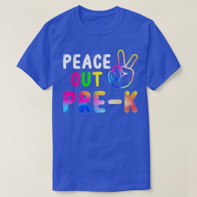 Peace Out Pre K Last Day of School Teacher Girl Bo T-Shirt (Design Front)