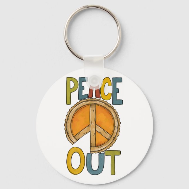 Peace Out Pumpkin Pie Keychain (Front)