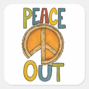 Peace Out Pumpkin Pie Square Sticker