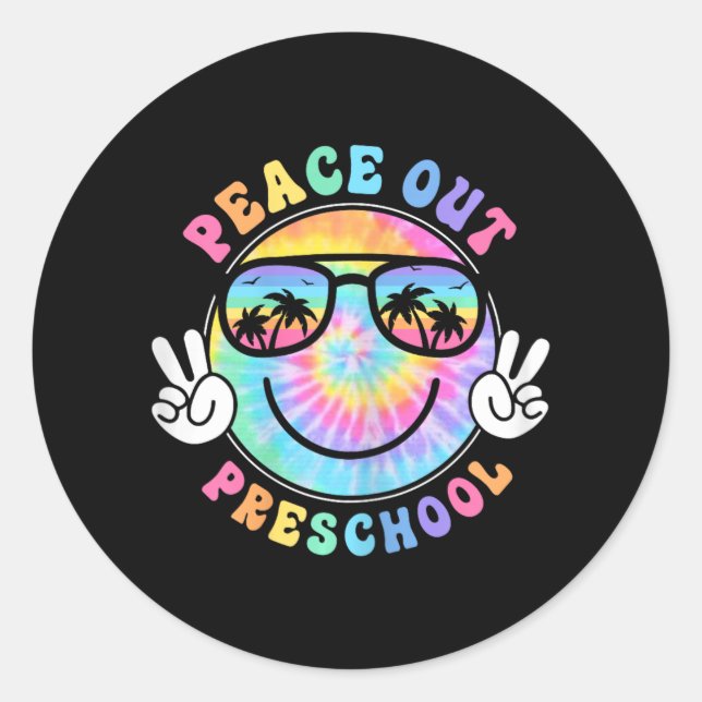 Peace Out School 2024 Last Day Of School Summer  Classic Round Sticker (Front)
