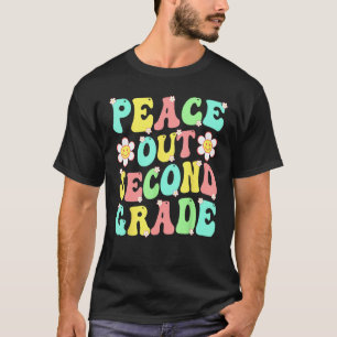 Peace Out Second Grade Cute Groovy Last Day of 2nd T-Shirt