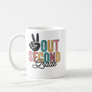 Peace Out Second Grade Last Day Of School 2022 Gra Coffee Mug