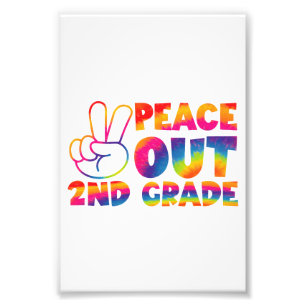 Peace Out Second Grade Tie Dye Last Day 2nd Grade  Photo Print