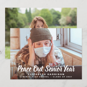 Peace Out Senior Year Photo Graduation Announcement