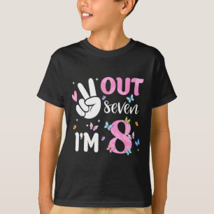 Peace out seven 8 butterfly happy 8th birthday T-Shirt