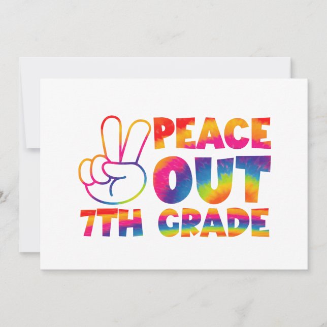 Peace Out Seventh Grade Tie Dye Last Day 7th Grade Announcement (Front)