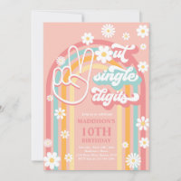 Peace Out Single Digits Boho Rainbow 10th Birthday