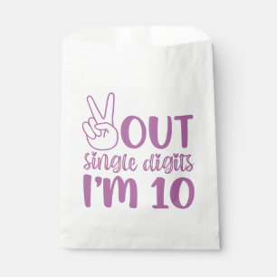 Peace Out Single Digits I'm 10! Favour Bag