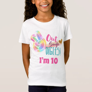 Peace Out Single Digits I'm 10 Happy Birthday T-Sh T-Shirt