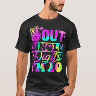 Peace Out Single Digits Im 10  Tie Dye Birthday Ki T-Shirt