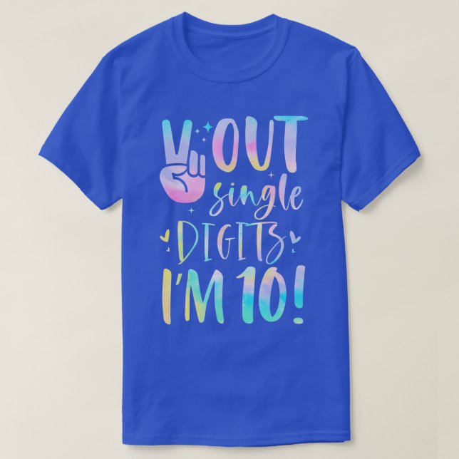 Peace Out Single Digits Im 10 Year Old 10th Birthd T-Shirt (Design Front)