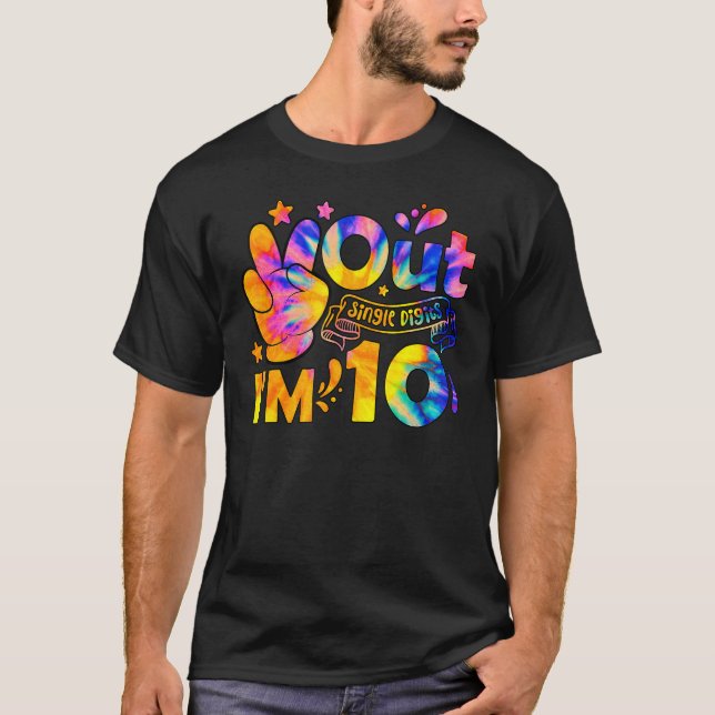 Peace Out Single Digits I'm 10 Years Old Tie Dye B T-Shirt (Front)