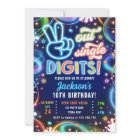 Peace Out Single Digits Neon Glow Boy Birthday