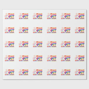 Peace Out Tenth Grade Tie Dye Last Day 10th Grade Wrapping Paper